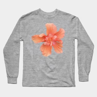 Vintage Light Orange Hibiscus Long Sleeve T-Shirt